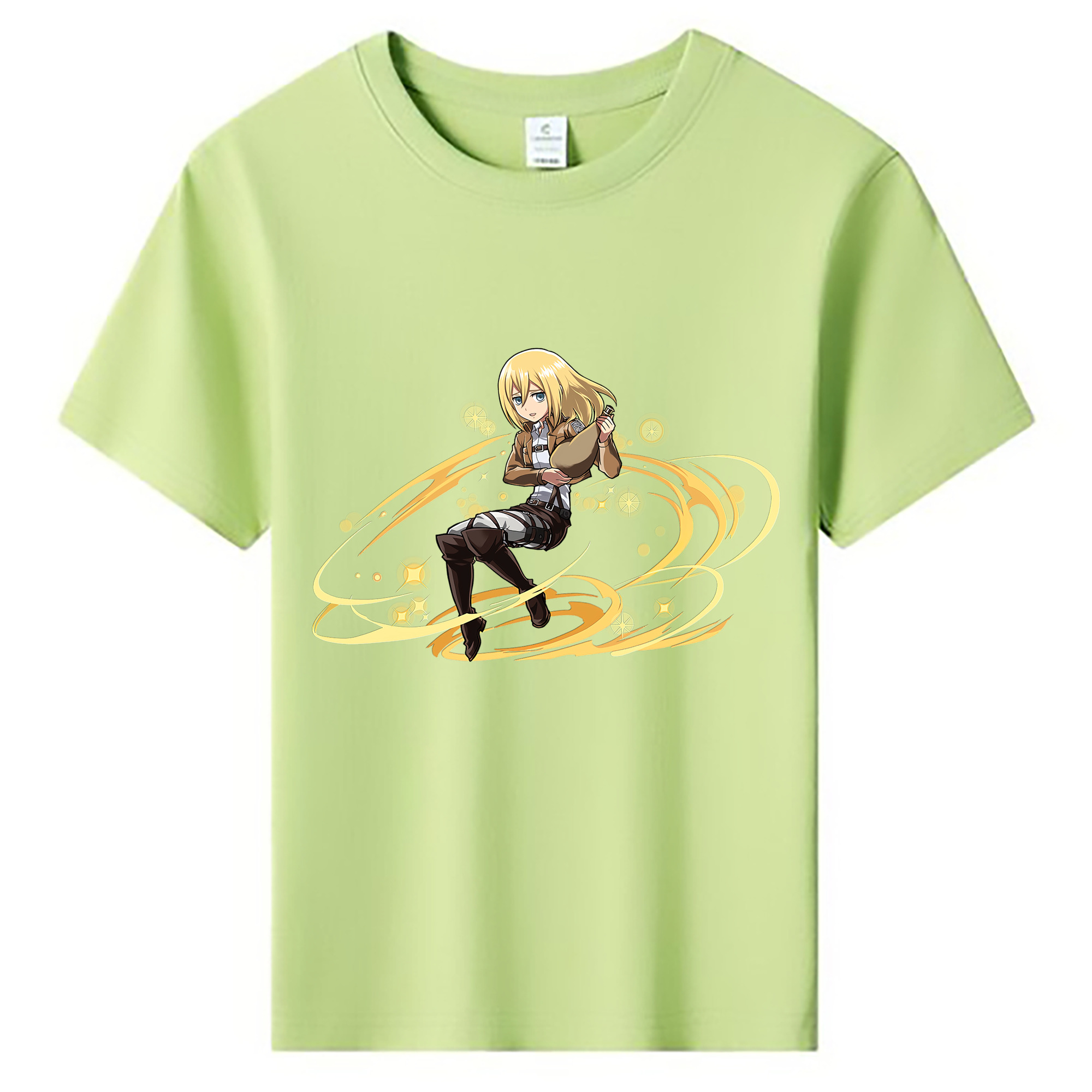 （画像用） 進撃の巨人 クリスタ·レンズ Attack on Titan Christa Lenz 綿100％キッズTシャツ（フロントプリント）